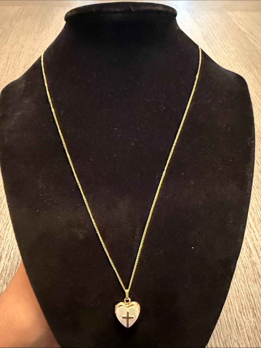 Gold Heart Cross Pendant Necklace - Women's Jewelry